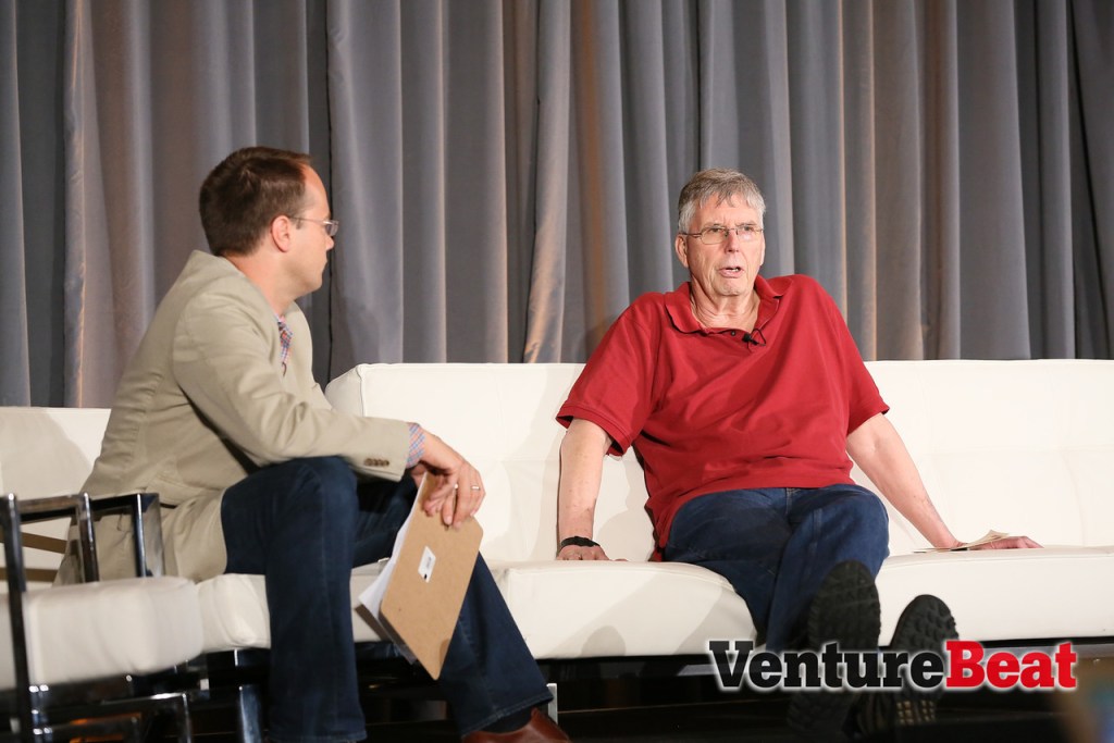 Tamr co-founder Michael Stonebraker, right, speaks at DataBeat.