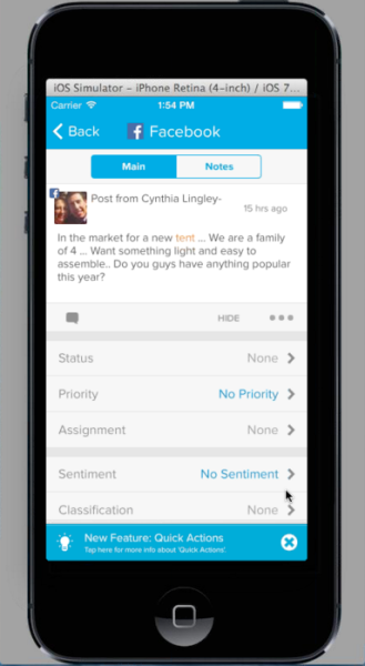 Everything in Social Studio is also available in a mobile app