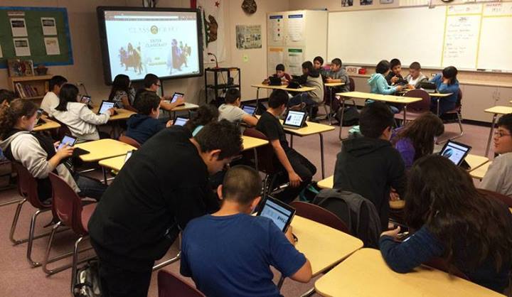 Mr Higuera's history class  creating their Classcraft characters.
