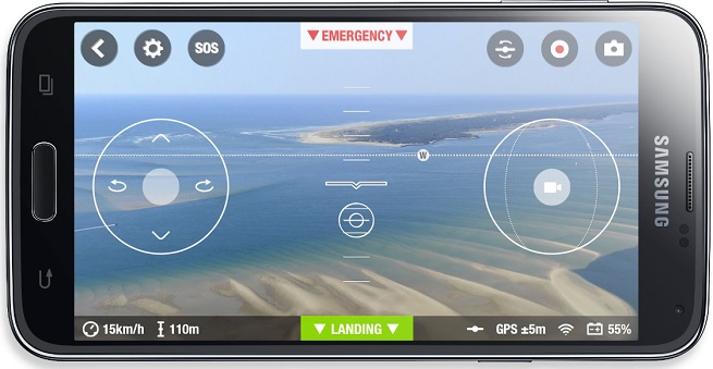 Parrot tablet control screen