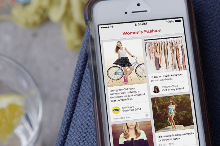 A 'promoted pin' on Pinterest's iPhone app.