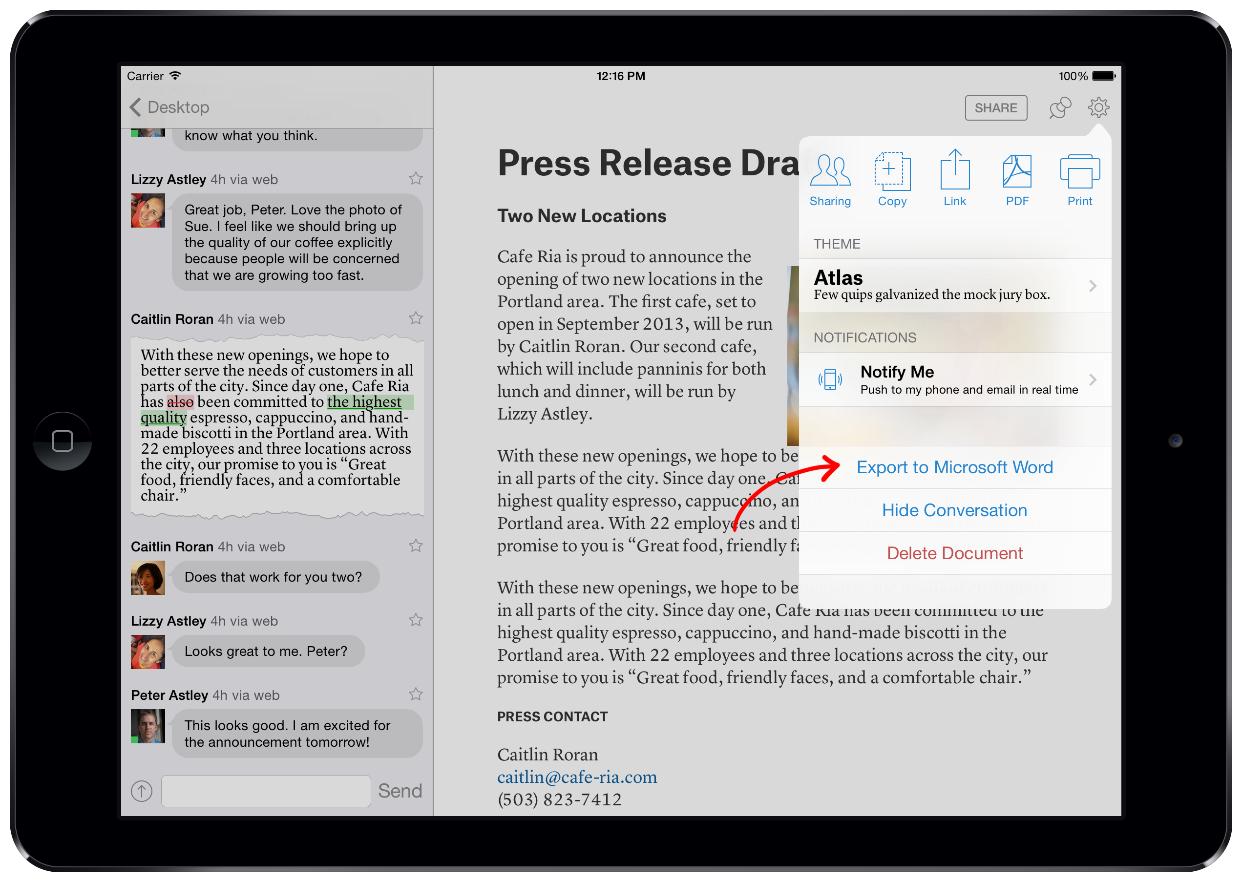 Quip interface