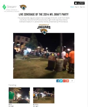 The designated website that Jaguars management team can push live video streams for everyone to see.