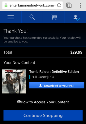 You can download to PS4 directly from your smartphone.