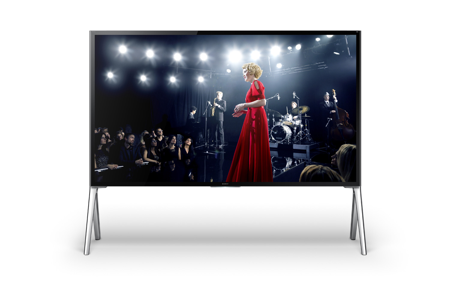 Sony's XBR X950B Series 4K Ultra HD TV on a floor stand.