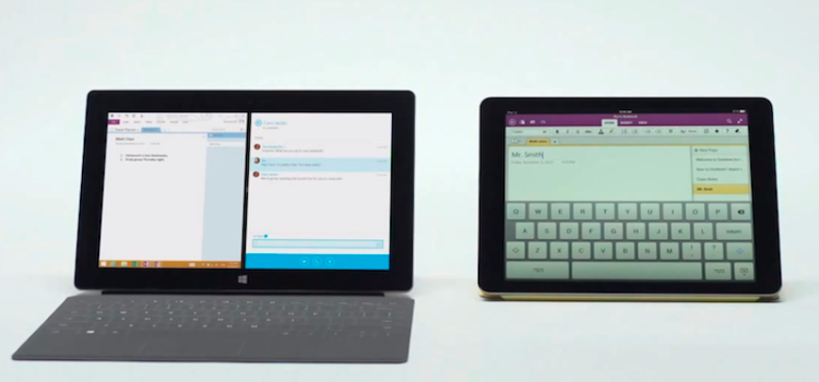 Surface and iPad, side-by-side