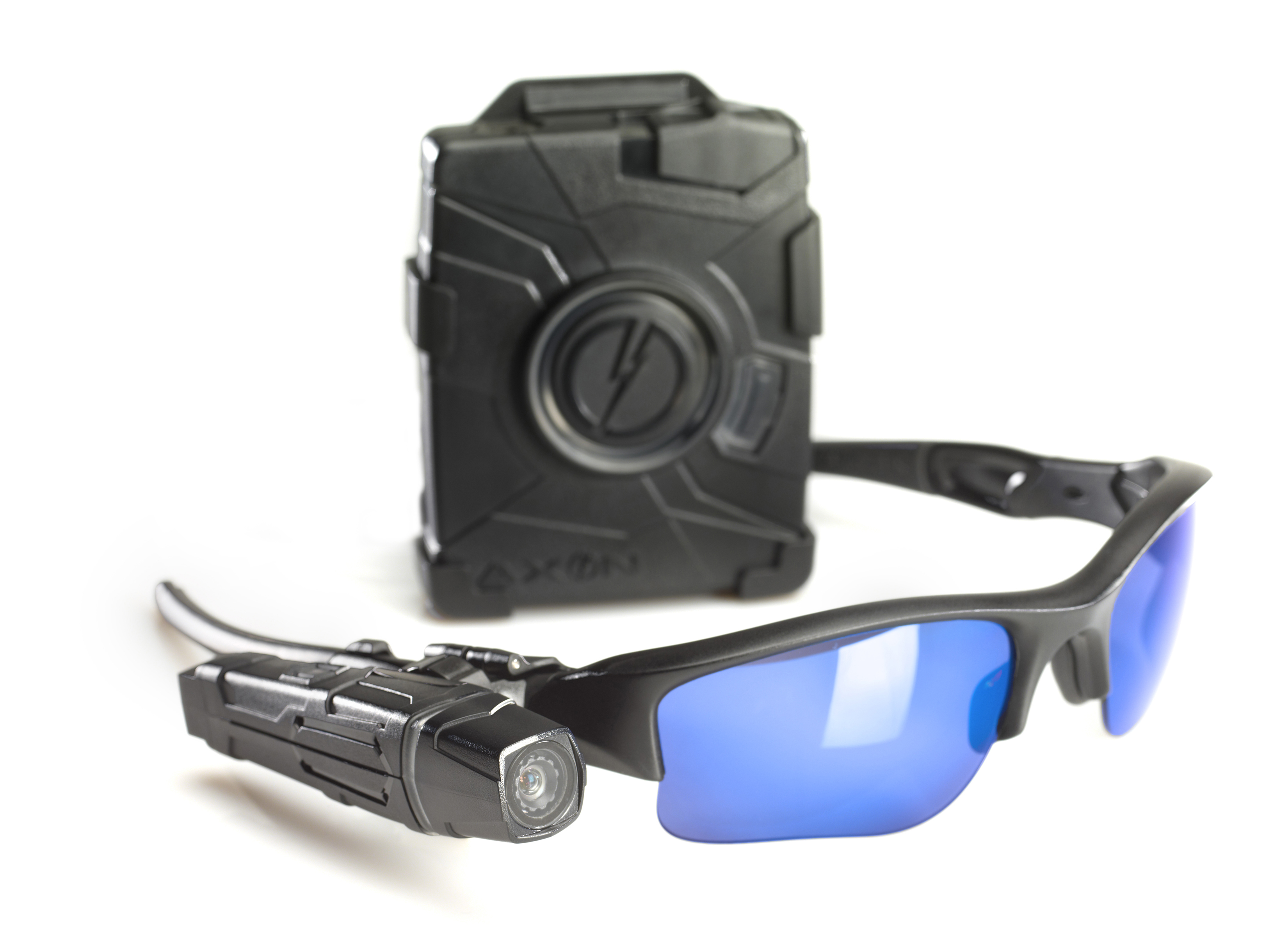 Taser AXON Body and Flex cameras, with sunglasses