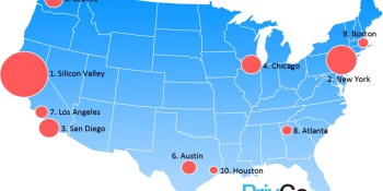 The top 10 spots for tech acquisitions: Silicon Valley, Silicon Valley, everywhere else