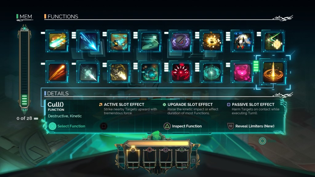 All of the abilities you can unlock and use in Transistor.