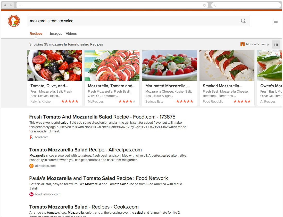DuckDuckGo Recipes