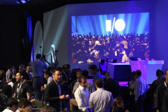 The tech media wait to watch Google's I/O 2014 keynote.