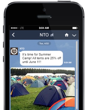 Example of a marketing message on LINE