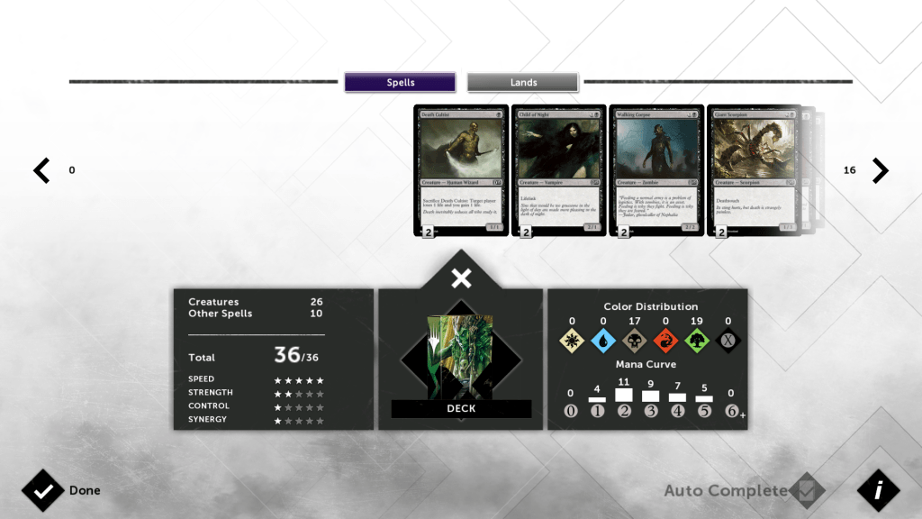 Magic 2015's deck builder is as complicated or automatic as you want.