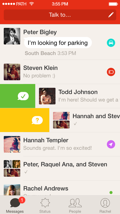 The now-separate Path messaging app, Talk