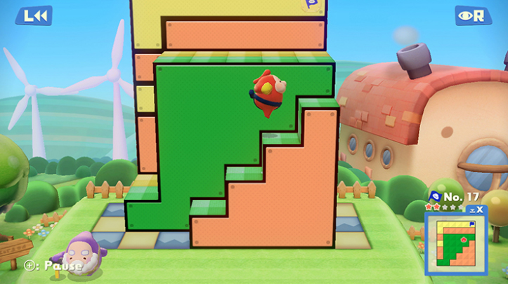 Pull out the blocks, then jump on them.