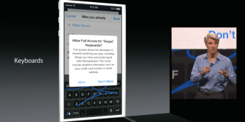 iOS 8 will support third-party keyboards, including Swype