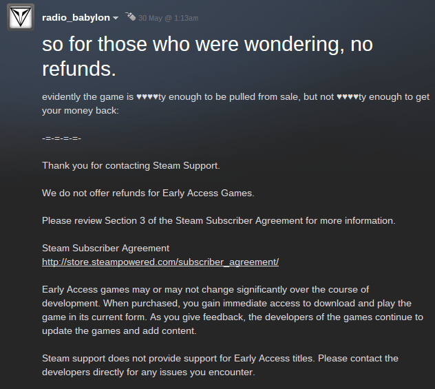 Steam users claim that customer service will not refund their Monsters and Munitions purchases.