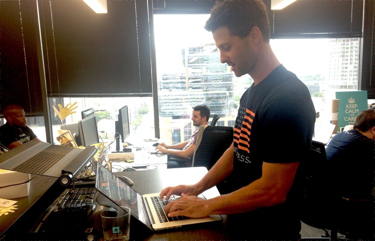 Mark Kelnar, one of the lead engineers for WP Engine's Development Labs, working in the company's Austin office.