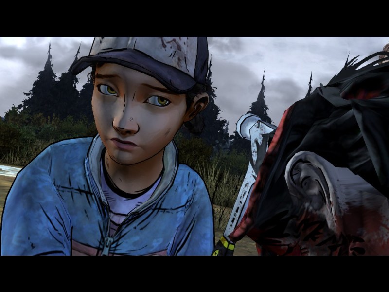 Clementine dispatches a walker in The Walking Dead Season 2, Episode 4: Amid the Ruins.