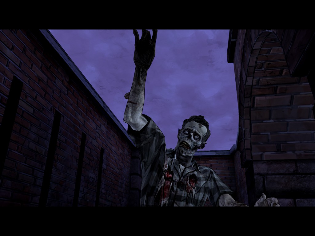 A walker gets too close for comfort in The Walking Dead Season 2, Episode 4: Amid the Ruins