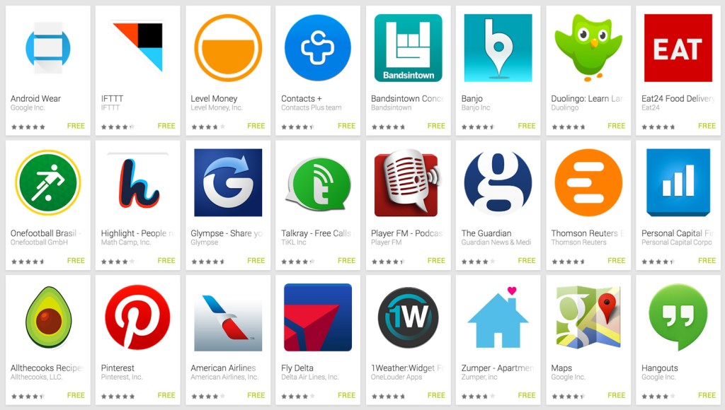 The first 24 apps for Android Wear.