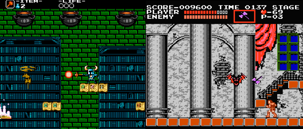 Shovel Knight vs. Castlevania.