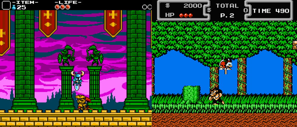 Shovel Knight vs. Ducktales.