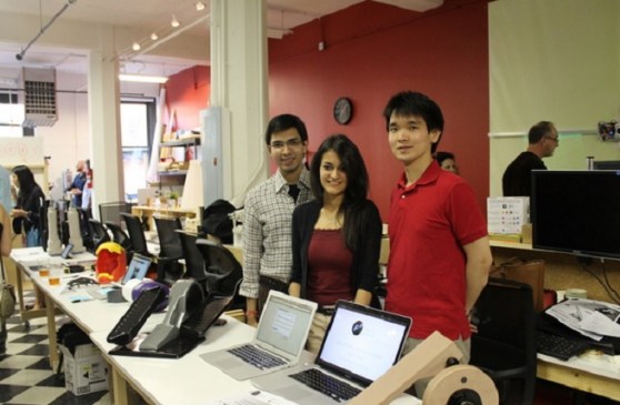 FitnessCubed founders Arnav Dalmia, Shivani Jain, and Ryota Sekine.