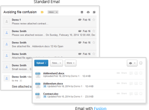 A comparison of Mail2Cloud's attachment handling vs. Gmail's built-in method.