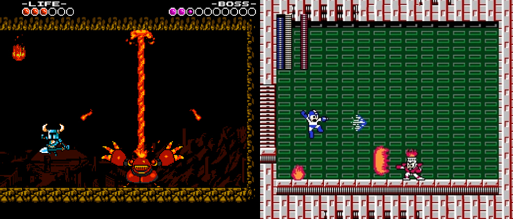 Shovel Knight vs. Mega Man.