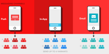 Appboy can test six variations of a mobile app messaging at once