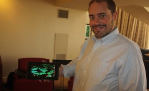 Matt Wuebbling of Nvidia with Shield Tablet