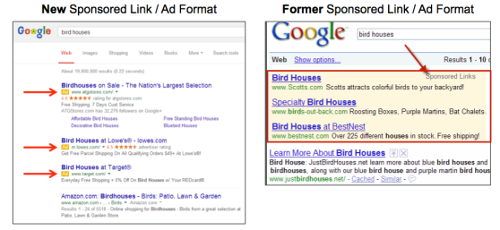 New Google ads versus old Google ads