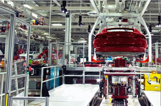 A Tesla factory