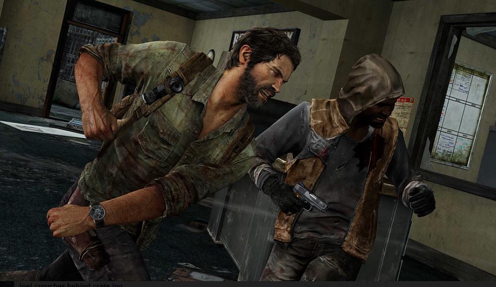 Joel fights a hunter in The Last of Us Remastered.