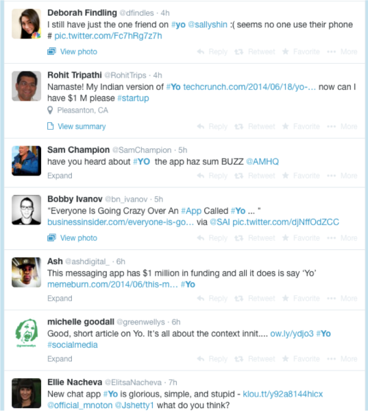 twitter abuzz about yo
