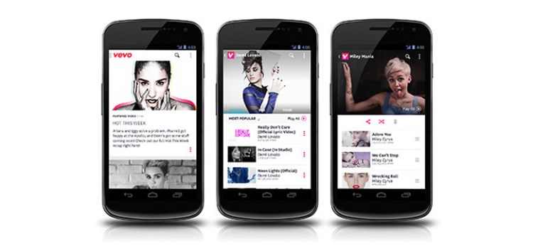 Vevo's new Android app.