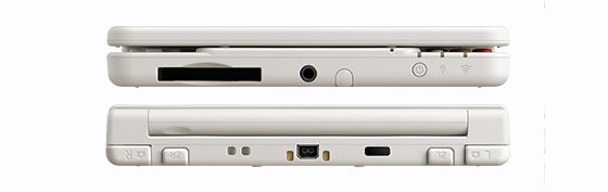 The top and bottom of the New 3DS. Notice the new shoulder buttons.