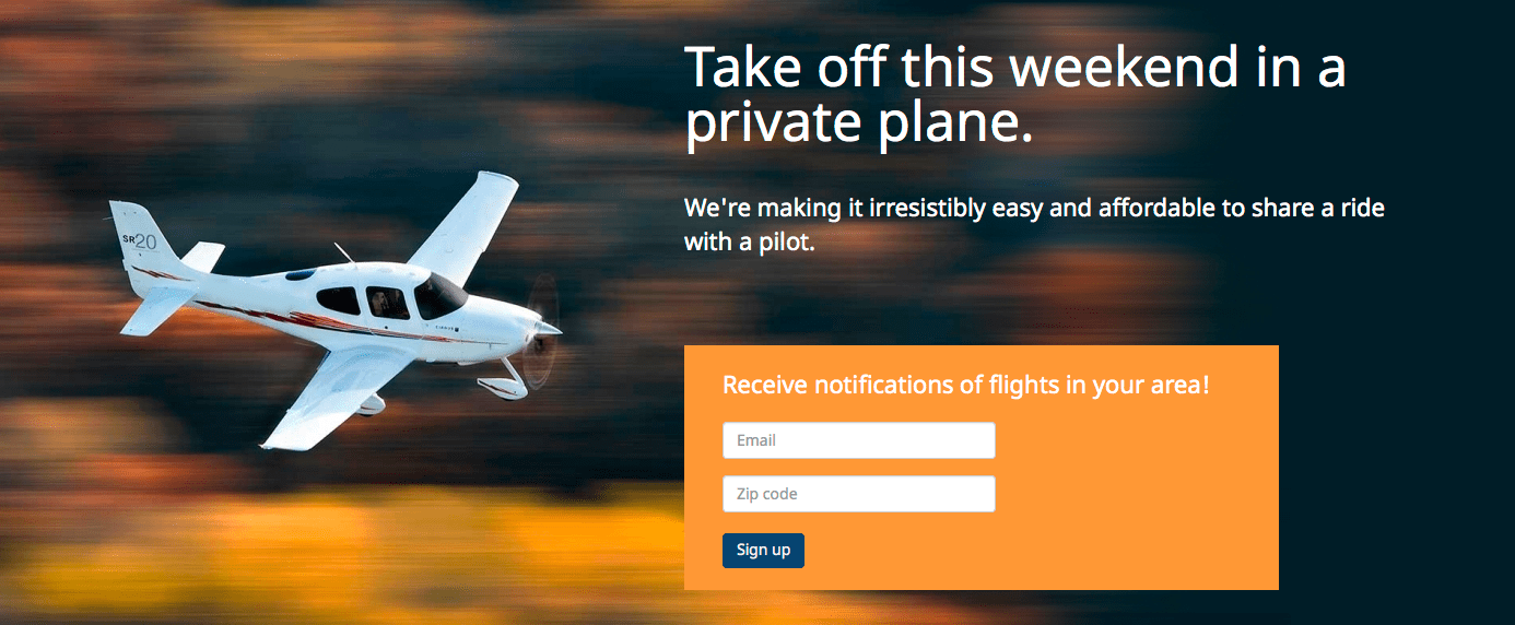 AirPooler's home page