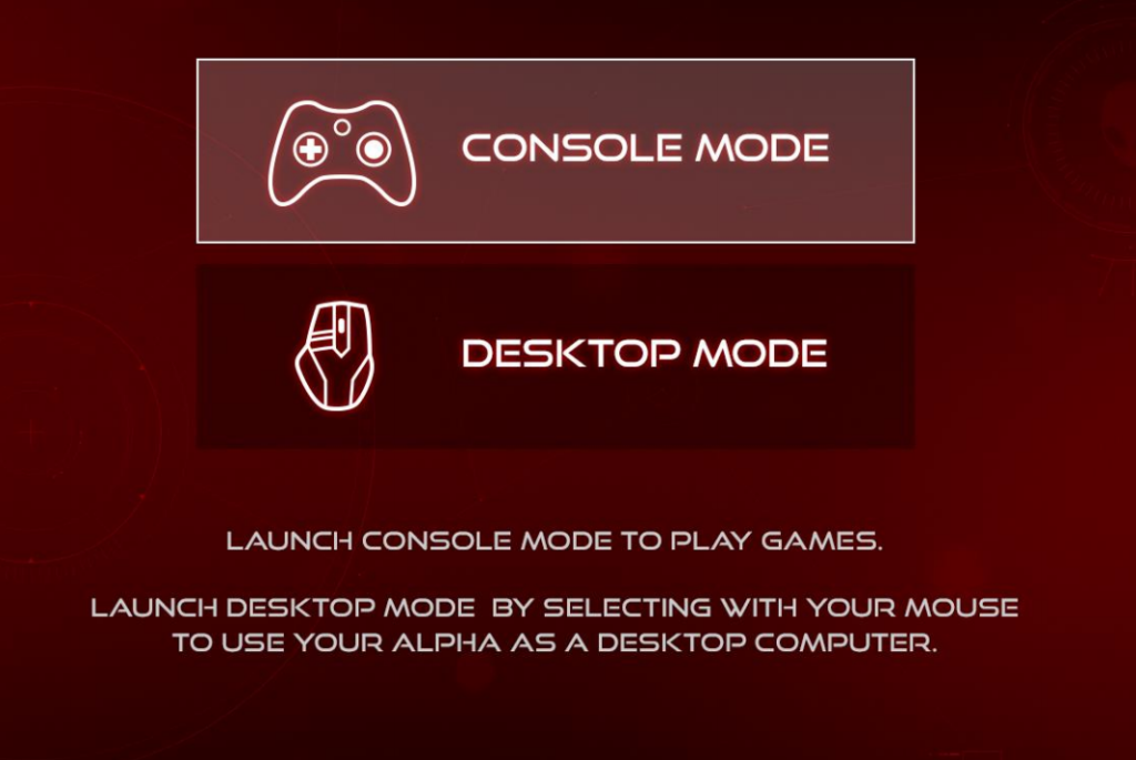 alpha console mode