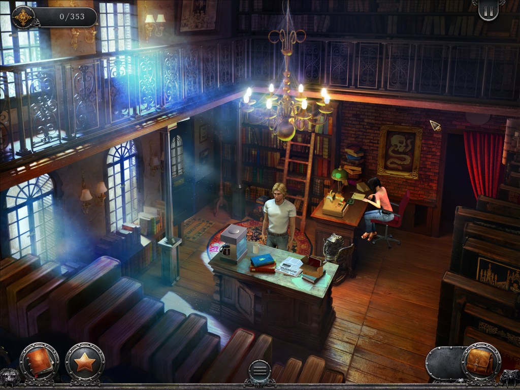 Gabriel Knight bookstore interior screenshot with Grace