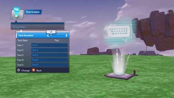 Disney Infinity 2.0's text creator
