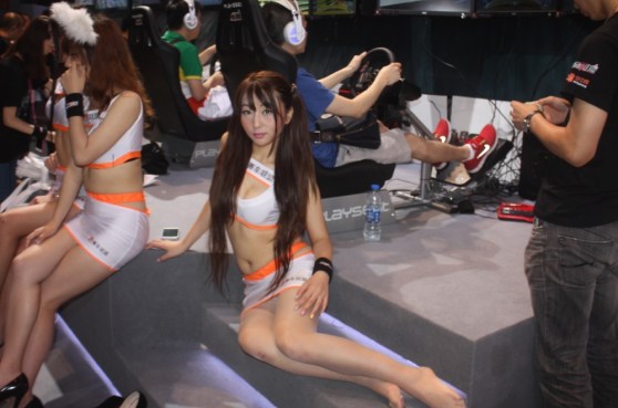 A show girl at the KongZhong/Eutechnyx booth at ChinaJoy.