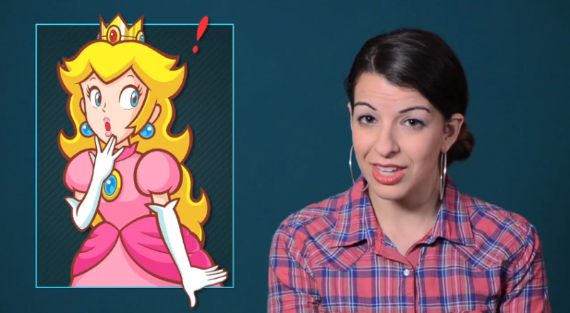 Anita Sarkeesian in one of her videos criticizing games.