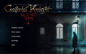 Gabriel Knight 20th Anniversary menu