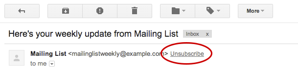 UnsubscribeLink Gmail Google