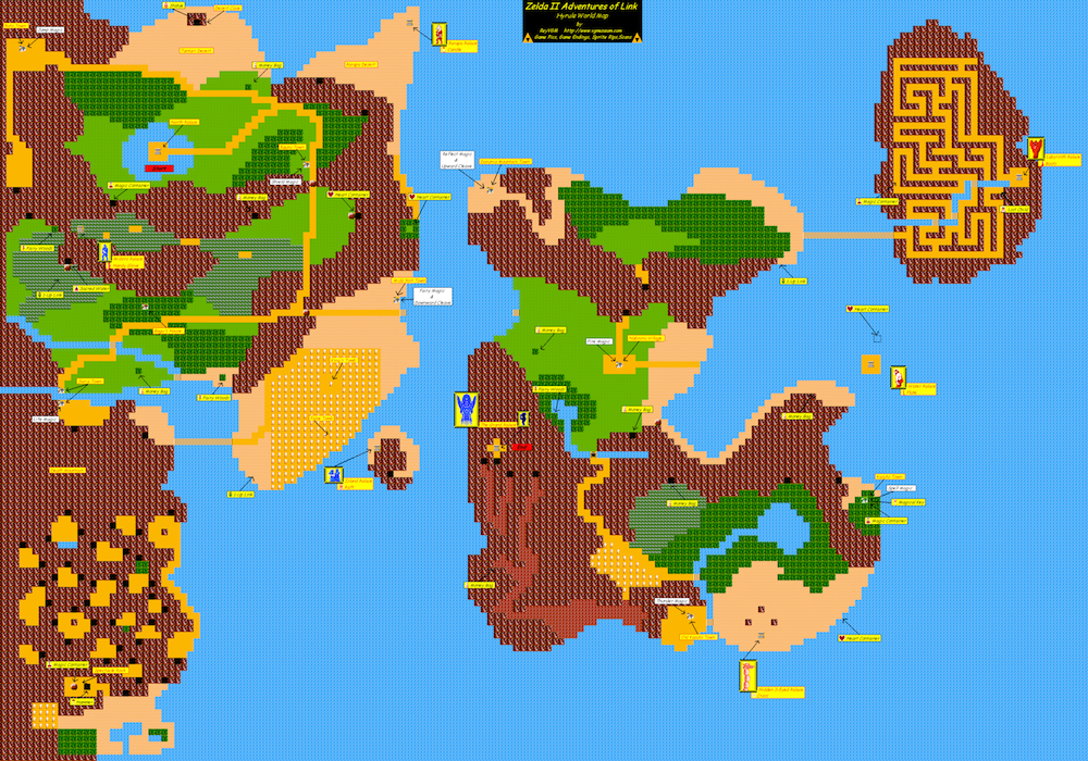 Zelda II overworld map