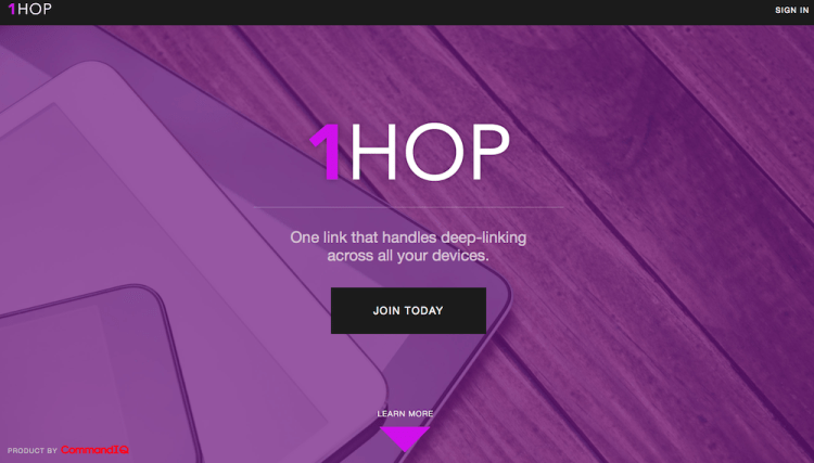Screen for the 1HOP online tool.