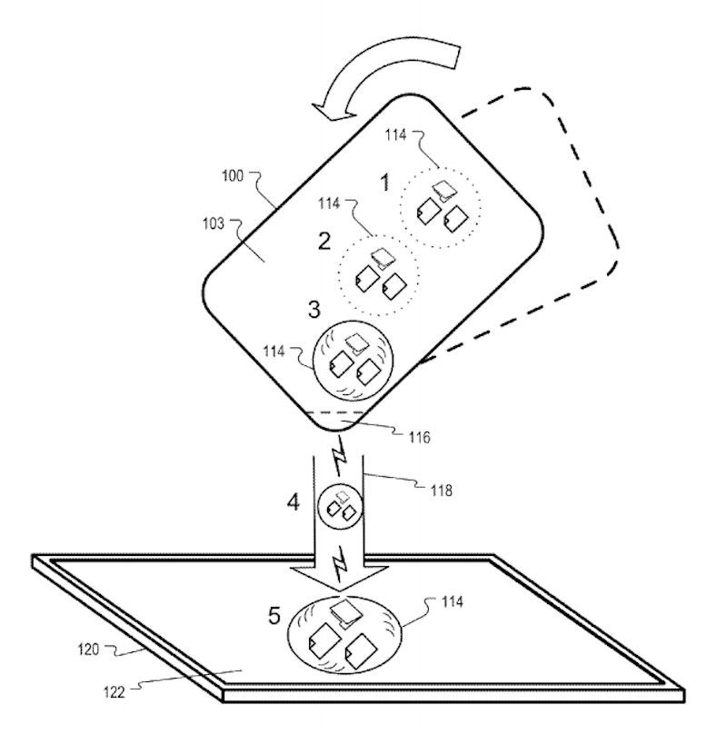 "Pouring" objects in Apple's new patent