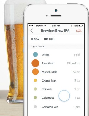 An early screenshot of the "DNA" of a beer created with Brewbot.